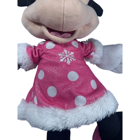 Disney Minnie Mouse Plush Doll In Pink Polka Dot Dress With Bow 20 inches Tall - Picture 7 of 7